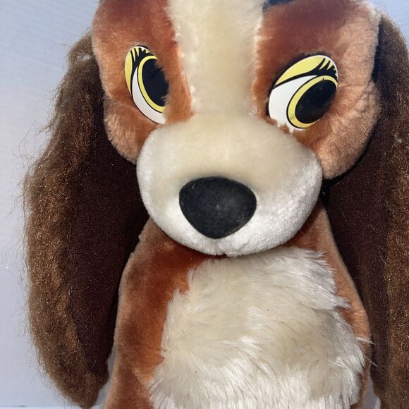 Disneyland Disney World Vintage Plush Lady and the Tramp 13" Plastic Eyes - Picture 2 of 9